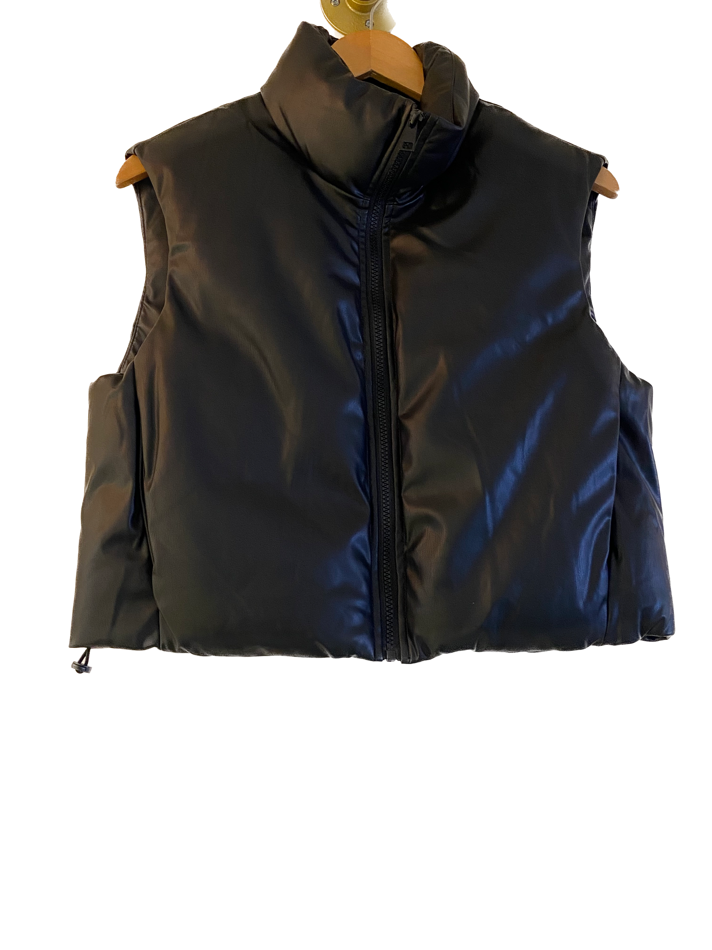 Black Faux Leather Vest